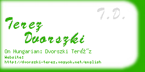 terez dvorszki business card